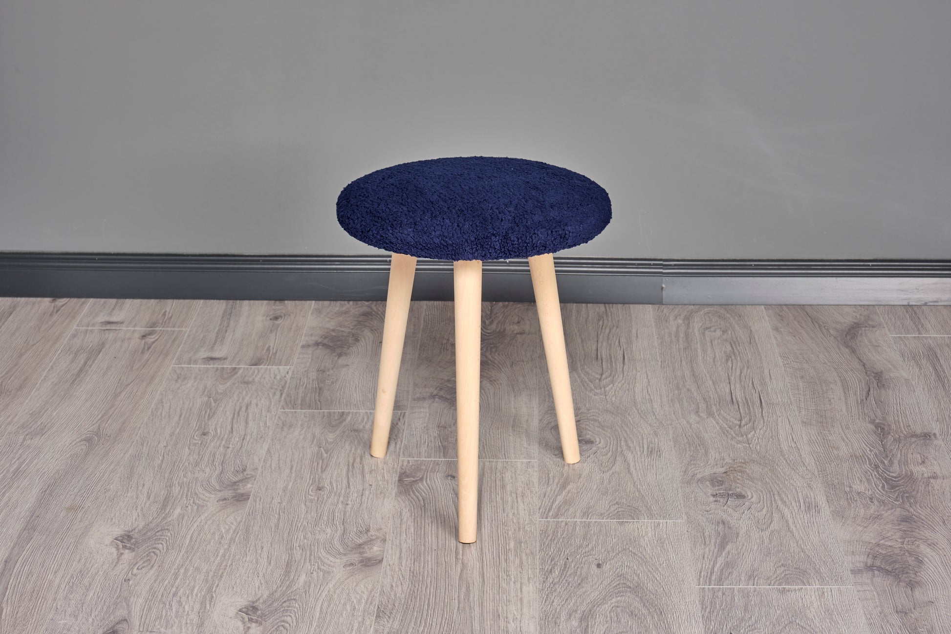 Ahşap Ayaklı Dekoratif Pelüş Puf Tabure Bench Sandalye